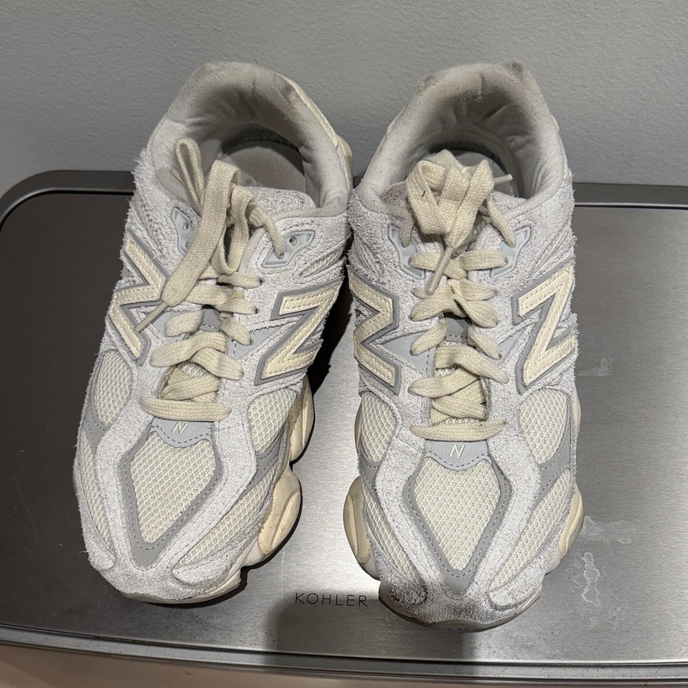 New Balance Cream and Gray Sneakers